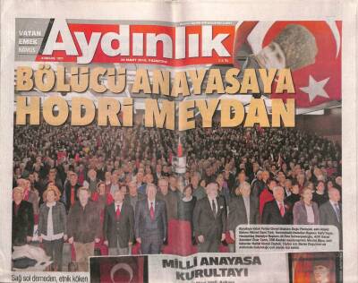 Aydınlık Gazetesi 28 Mart 2016 - Asya Medya İşbirliği Örgütü Kuruldu - Bölücü Anayasaya Hodri Meydan GZ94659 - 1