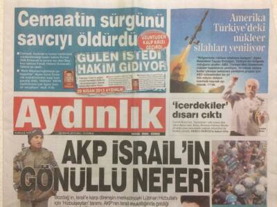Aydınlık Gazetesi 28 Mayıs 2013 - Akp İsrailin Gönüllü Neferi GZ29815 - 1