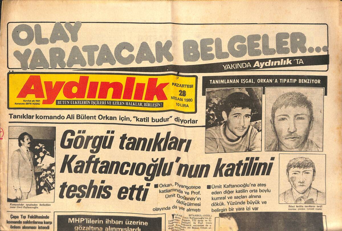 Aydınlık Gazetesi 28 Nisan 1980 - Beni Sadr , Kürtlere Karşı Tek Taraflı Ateş-Kes İlan Etti - 20 Yıl Sonra Yine Hürriyet GZ134052 - 1