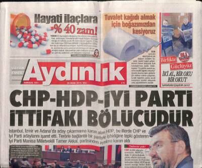 Aydınlık Gazetesi 29 Ocak 2019 - Diyarbakır Gazeteleri Pazar Günleri Çıkamayacak ! - CHP Listelerinde 10 Aralık Damgası GZ94705 - 1