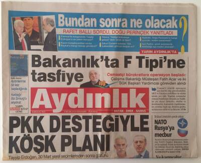 Aydınlık Gazetesi 3 Nisan 2014 - PKK Desteğiyle Köşk Planı GZ28373 - 1