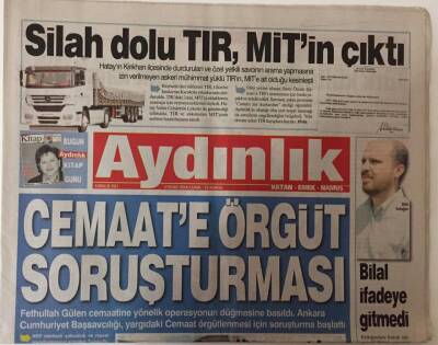Aydınlık Gazetesi 3 Ocak 2014 - Cemaate Örgüt Soruşturması Genelkurmaydan Kumpas Başvurusu GZ26883 - 1
