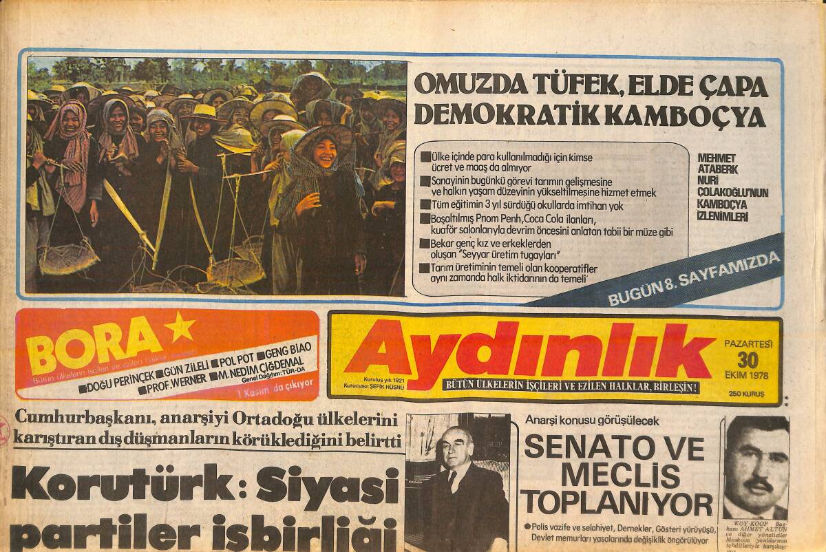 Aydınlık Gazetesi 30 Ekim 1978 - Senato Ve Meclis Toplanıyor - Korutürk: Siyasi Partiler İşbirliği Yapmalıdır! GZ138292 - 1