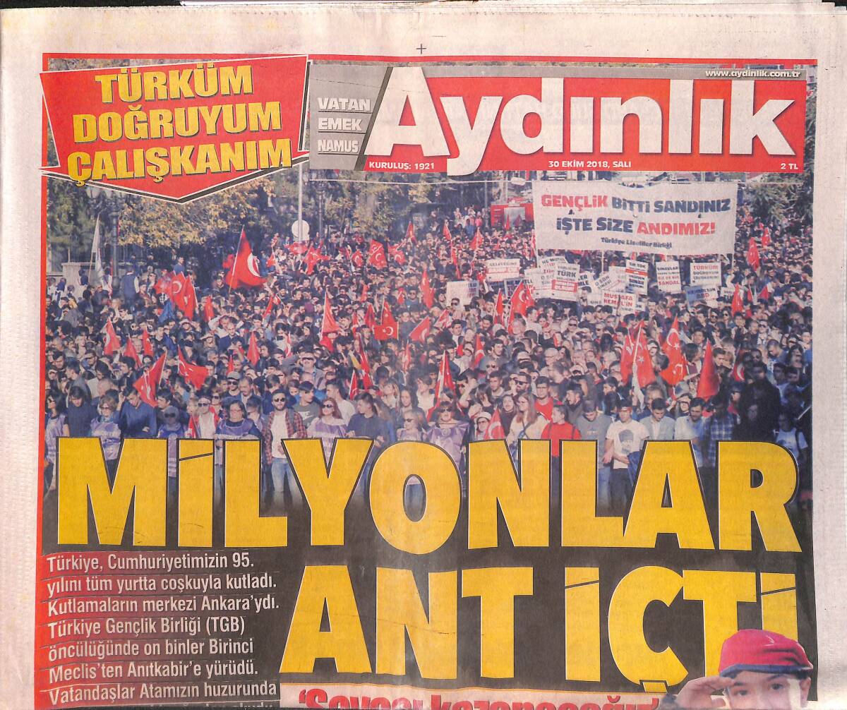 Aydınlık Gazetesi 30 Ekim 2018 - Cinayette Amaç ABD-SUUD Hattını Parçalamak - Hamilton 5'ler Kulübü'ne Girdi GZ135425 - 1