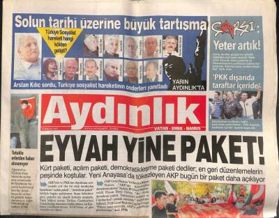 Aydınlık Gazetesi 30 Eylül 2013 - Solun Tarihi Üzerine Büyük Tartışma - BDP Heyeti Yine Kandilde GZ94792 - 1
