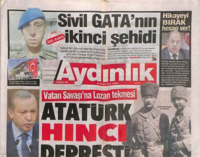 Aydınlık Gazetesi 30 Eylül 2016 - Sivil GATAnın İkinci Şehidi - Vatan Savaşına Lozan Tekmesi GZ94618 - 1