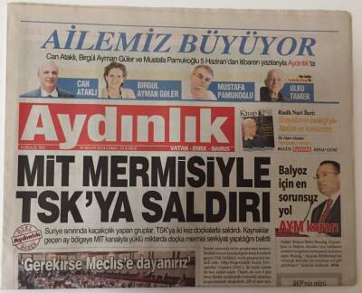 Aydınlık Gazetesi 30 Mayıs 2014 - Mit Mermisiyle TSKya Saldırı GZ26892 - 1