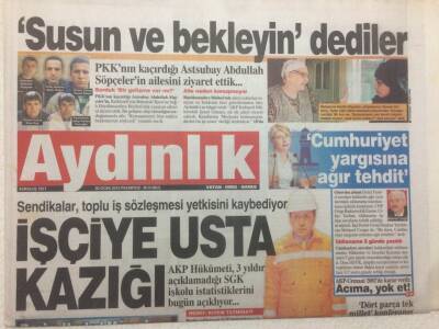 Aydınlık Gazetesi 30 Ocak 2012 - Sendikalar Toplu İş Sözleşmesi Yetkisini Kaybediyor İşçiye Usta Kazığı GZ47707 - 1