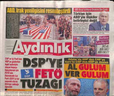 Aydınlık Gazetesi 31 Ocak 2019 - Venezuela Lideri Nicolas Maduro Trump Benim İçin Ölüm Emri Verdi GZ94807 - 1