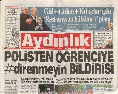 Aydınlık Gazetesi 4 Eylül 2013 - Efes Festivali Bugün Başlıyor - Türk-İşin Yeni Başkanı Atalay GZ94376 - 1
