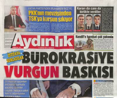 Aydınlık Gazetesi 4 Haziran 2018 - Kandile Harekat Çok Yakında - Flormar Açıkça Yalan Söylüyor GZ94366 - 1