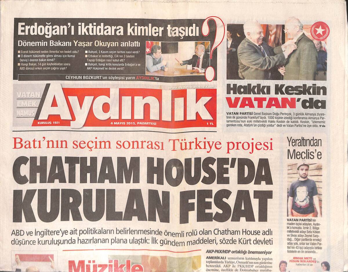 Aydınlık Gazetesi 4 Mayıs 2015 - AKP'nin Özel Tren Planı - Ford Otosan'dan 68 Milyon TL'lik AR-GE Merkezi GZ135401 - 1
