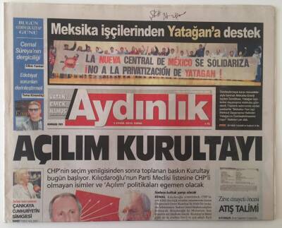 Aydınlık Gazetesi 5 Eylül 2014 - CHPde Açılım Kurultayı GZ28358 - 1