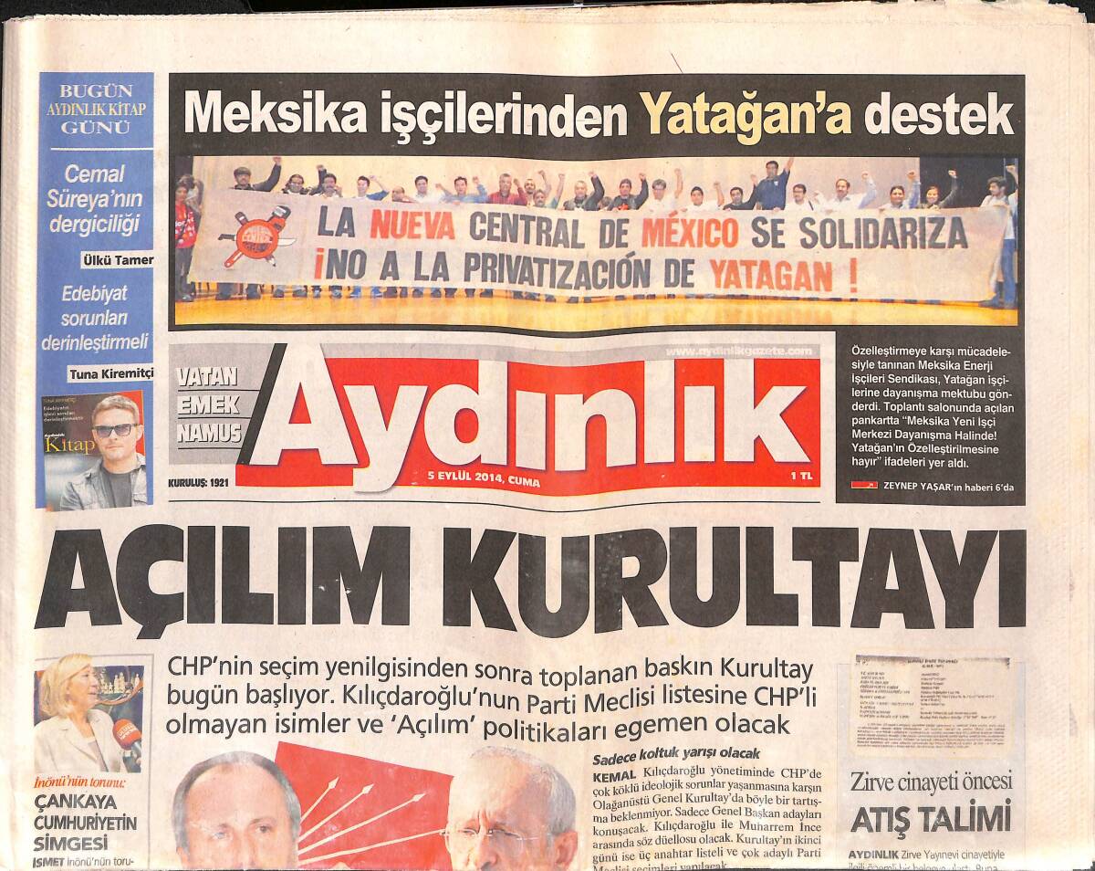 Aydınlık Gazetesi 5 Eylül 2014 - NATO'ya Işid Köprüsü - Batı , Ukrayna'da Kışkırtma Peşinde GZ135402 - 1