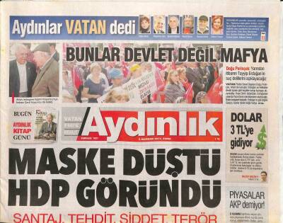 Aydınlık Gazetesi 5 Haziran 2015 - Polislere Seçim Kumpası - Balyoz Davası Kapandı GZ95509 - 1