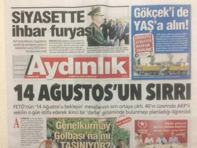 Aydınlık Gazetesi 6 Ağustos 2016 - Siyasette İhbar Furyası GZ29190 - 1