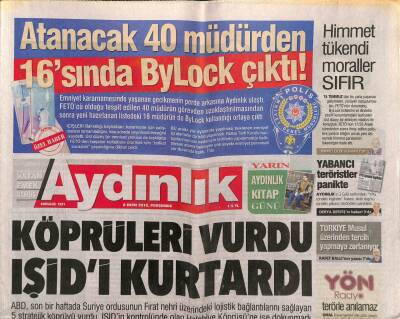 Aydınlık Gazetesi 6 Ekim 2016 - ABDnin Bombaladığı Aşara Köprüsü - Türkiye Musul Üzerinden Tercih Yapmaya Zolanıyor GZ94641 - 1