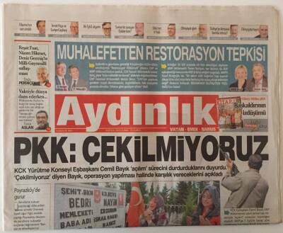 Aydınlık Gazetesi 6 Eylül 2013 - PKK Çekilmiyoruz GZ28466 - 1