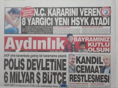 Aydınlık Gazetesi 6 Kasım 2011 - Kandil Cemaat Restleşmesi GZ53093 - 1