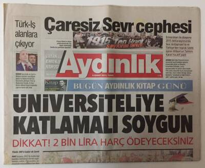 Aydınlık Gazetesi 6 Şubat 2015 - Üniversiteliye Katlamalı Soygun 2 Bin Lira Harç Ödeyeceksin GZ26333 - 1