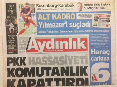 Aydınlık Gazetesi 7 Ağustos 2014 - PKK Hassasiyeti Komutanlık Kapattırdı GZ29025 - 1