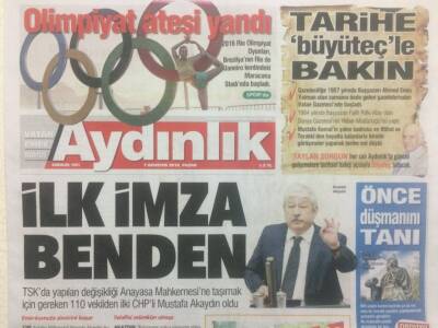 Aydınlık Gazetesi 7 Ağustos 2016 - İlk İmza Benden GZ29197 - 1
