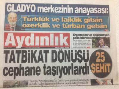 Aydınlık Gazetesi 7 Eylül 2012 - Türklük Ve Laiklik Gitsin Özerklik Ve Türban Gelsin GZ47700 - 1