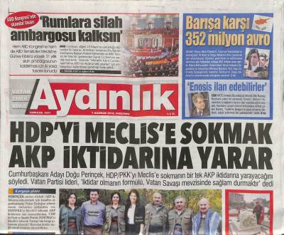 Aydınlık Gazetesi 7 Haziran 2018 - HDPyi Meclise Sokmak AKP İktidarına Yarar GZ94599 - 1