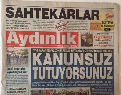 Aydınlık Gazetesi 7 Mart 2014 - Kanunsuz Tutuyorsunuz GZ28504 - 1