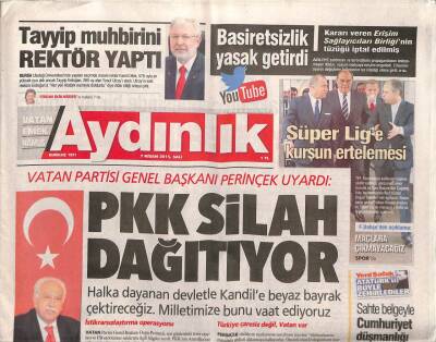 Aydınlık Gazetesi 7 Nisan 2015 - Süper Lige Kurşun Ertelemesi - Sahte Belgeyle Cumhuriyet Düşmanlığı GZ94458 - 1