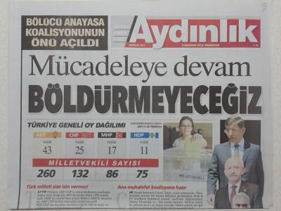 Aydınlık Gazetesi 8 Haziran 2015 - Mücadeleye Devam, Böldürmeyeceğiz GZ53083 - 1