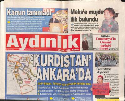 Aydınlık Gazetesi 8 Kasım 2013 - Sıcak Para Ve Kısa Vadeli Dış Borç Kritik Seviyede - Ankarada Kürdistan Toplantısı GZ95214 - 1