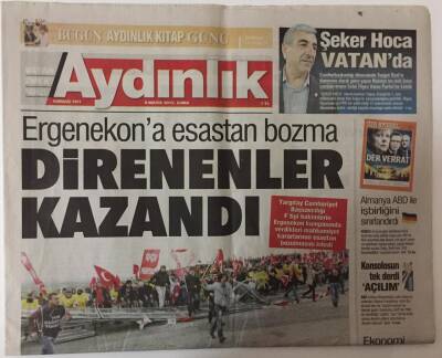 Aydınlık Gazetesi 8 Mayıs 2015 - Ergenekona Esastan Bozma Direnenler Kazandı GZ26366 - 1
