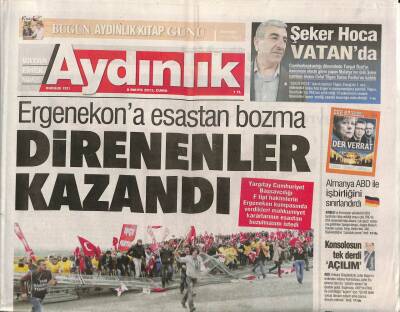 Aydınlık Gazetesi 8 Mayıs 2015 - TSKdan Savaşa Onay Yok - Ergenekona Esastan Bozma , Direnenler Kazandı GZ94455 - 1