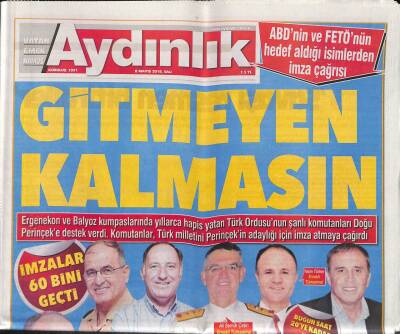 Aydınlık Gazetesi 8 Mayıs 2018 - Atatürkçü Düşünce Derneği Genel Başkanı Tansel Çölaşan Demokrasi Zaferi İçin GZ94389 - 1