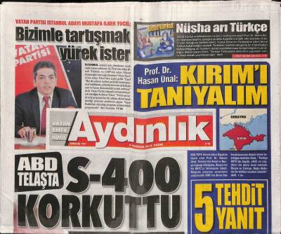 Aydınlık Gazetesi 9 Haziran 2019 - Şule Perinçek İstesek Serdar Ortaçın Yan Sanayisini de Yaparız - Davudun Yıldızı , Gamalı Haç Ve Akdeniz Gazı GZ94355 - 1