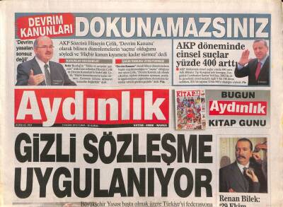 Aydınlık Gazetesi 9 Kasım 2012 - ABD Suriyede PKKnın Konumunu Güçlendiriyor GZ96815 - 1