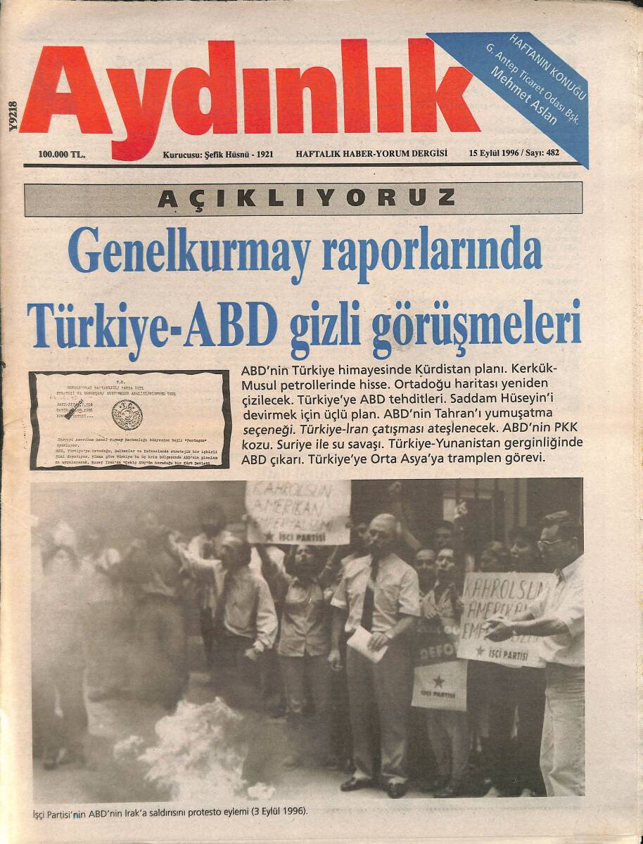Aydınlık Gazetesi Haftalık- Haber Yorum Dergisi 23 Mart 1996 - Emperyalizmin 21. Yüzyıl Korkusu! - Ezilen Dünyanın Güvencesi Çin GZ137648 - 1
