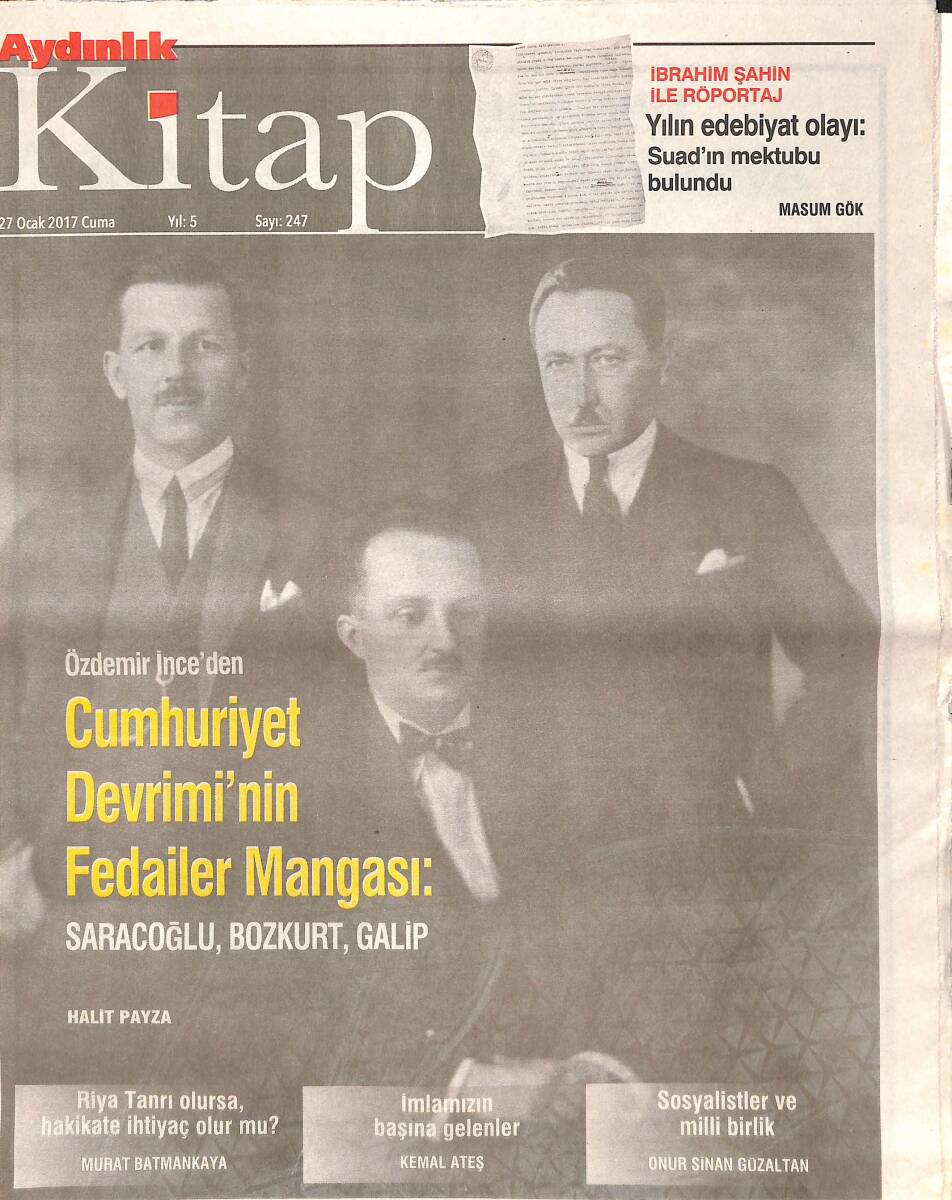 Aydınlık Gazetesi Kitap Eki 27 Ocak 2017 - Yılın Edebiyat Olayı: Suad'ın Mektubu Bulundu - Sosyalistler Ve Milli Birlik GZ135659 - 1