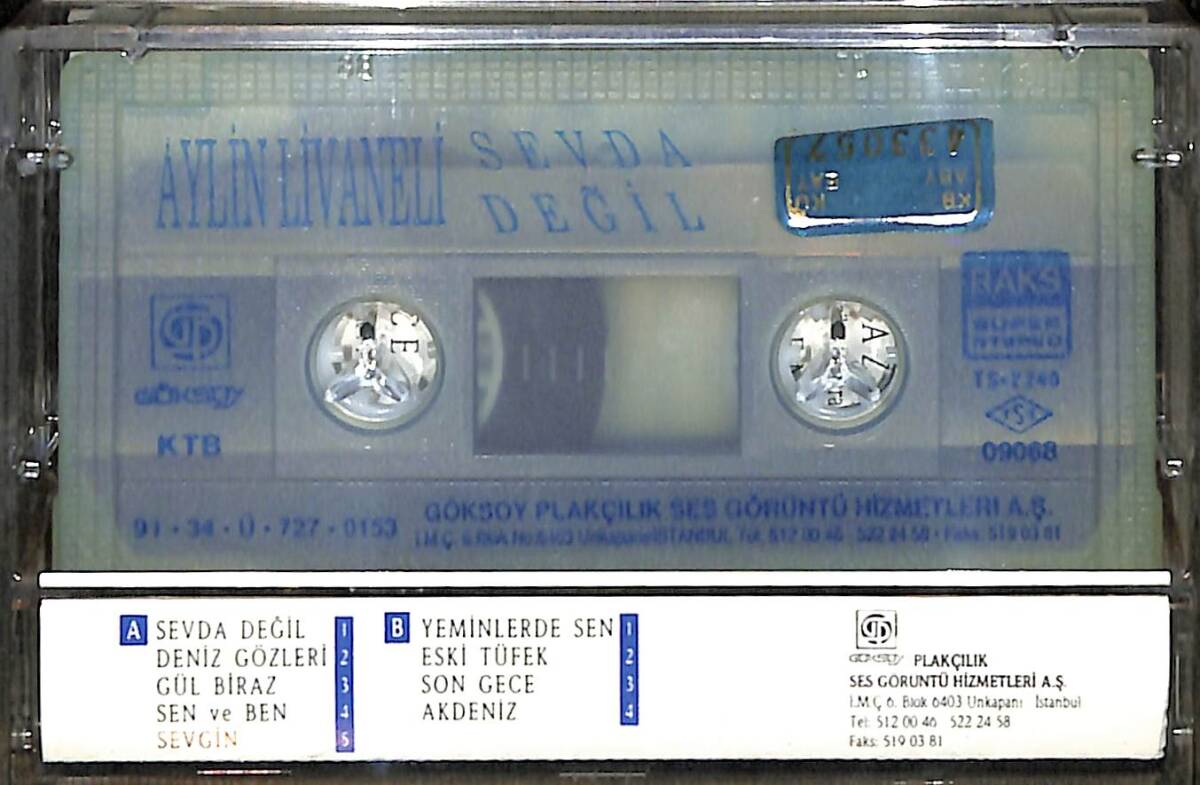 Aylin Livaneli - Sevda Değil Kaset (Mavi Bandrol - İkinci El) KST27017 - 2