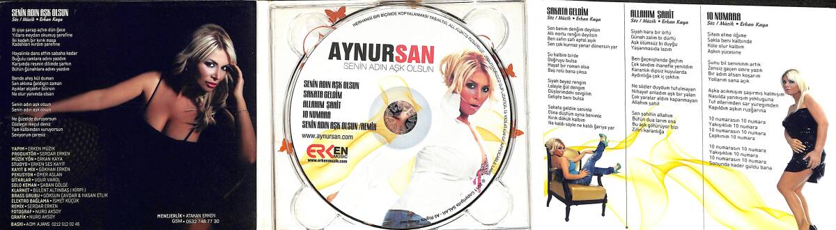 Aynur San - Senin Adın Aşk Olsun CD (İkinci El) CD4252 - 2