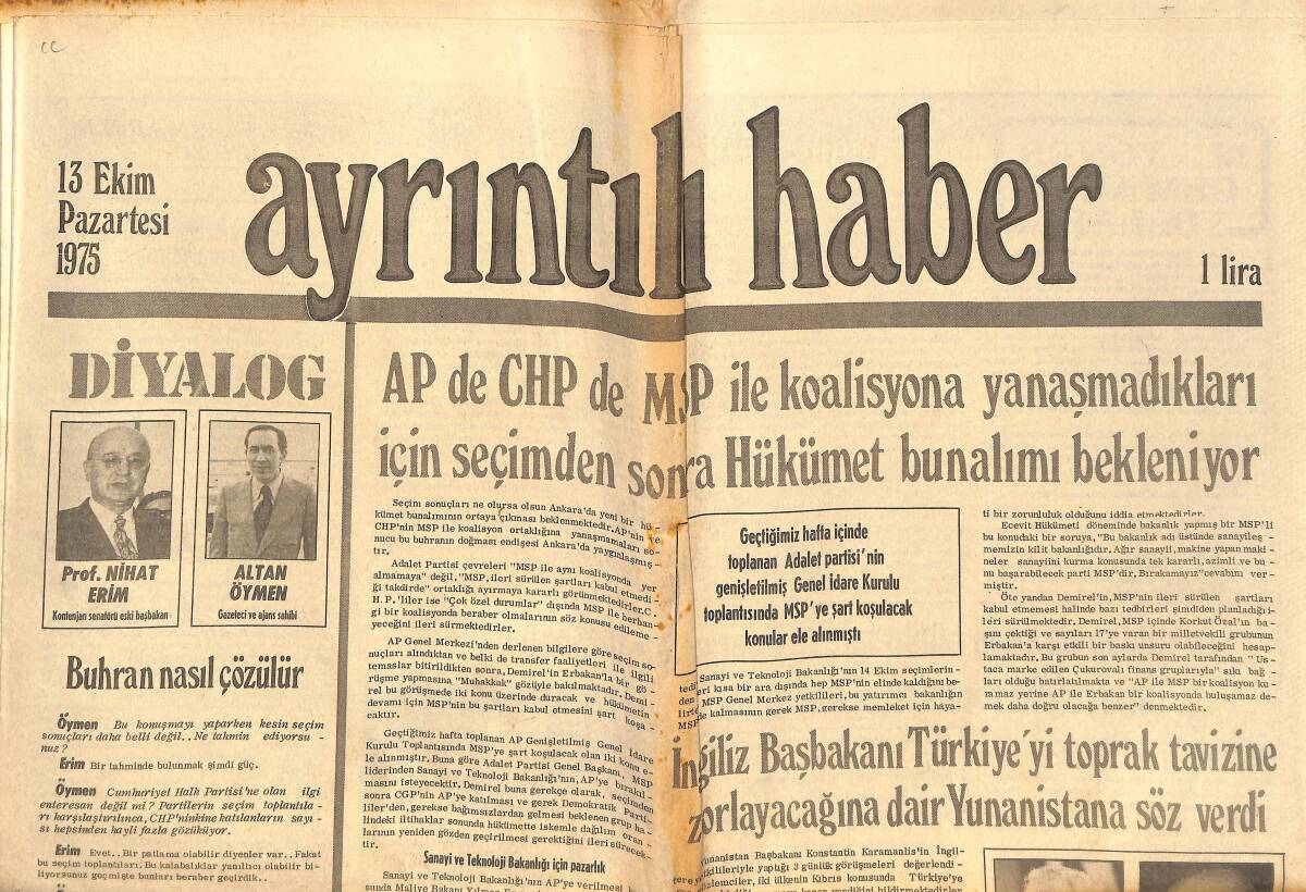 Ayrıntılı Haber Gazetesi 13 Ekim 1975 - Türk Ekonomisine Yön Veren Beş Dev Holding'in Anatomisi - Amerika'daki Küçük Portekiz GZ147235 - 1