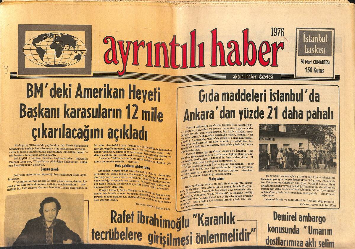 Ayrıntılı Haber Gazetesi 20 Mart 1976 - Lübnan Başkanını Şam'a Götüren Uçağa Roket Atıldı - Brezilya'da Fiat Ve Volkswagen Savaşı Kızıştı GZ147561 - 1