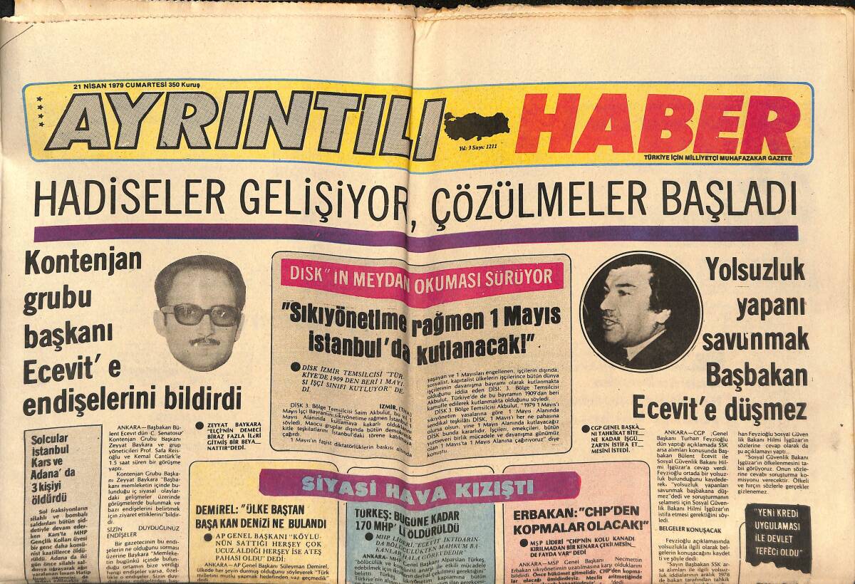 Ayrıntılı Haber Gazetesi 21 Nisan 1979 - Bulgaristan'a Olan Elektrik Borcumuz Malla Ödenecek GZ147287 - 1