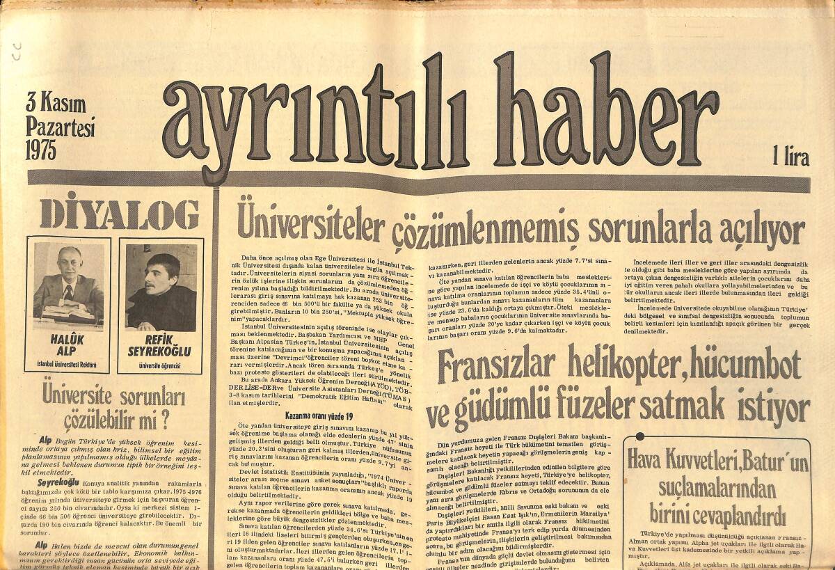 Ayrıntılı Haber Gazetesi 3 Kasım 1975 - Nasır'ın Özel Hayatı - Ünlü Rejisör Pasolini Ölü Bulundu GZ147239 - 1