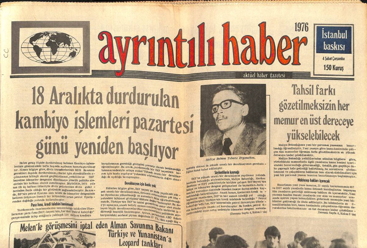 Ayrıntılı Haber Gazetesi 4 Şubat 1976 - İstanbul Ülkü Ocakları İkinci Başkanı Ecevit'i Ağır Bir Dille Suçladı GZ147562 - 1