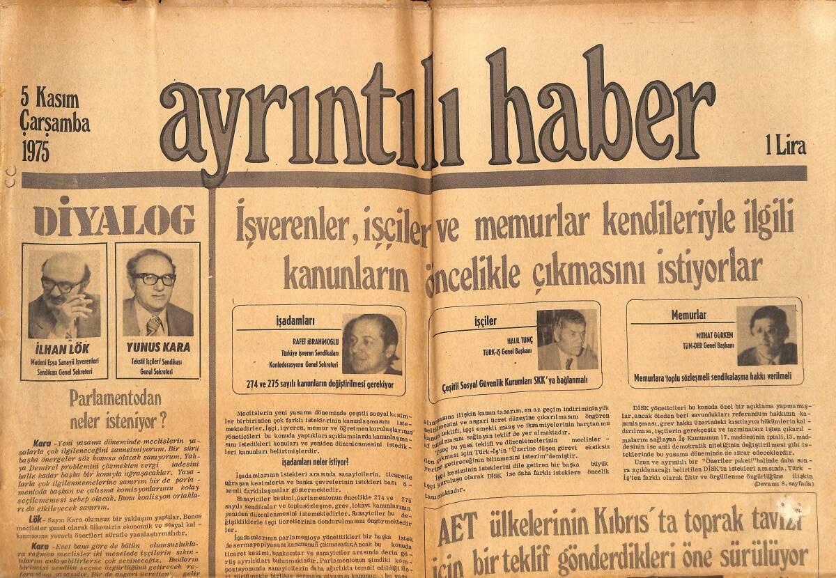 Ayrıntılı Haber Gazetesi 5 Kasım 1975 - Yeryüzünün En Büyük Haber Alma Örgütü CIA'NIN Gerçek İktidarı - Nasır'ın Özel Hayatı GZ147228 - 1