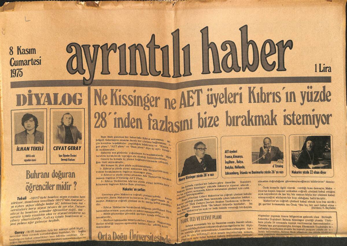 Ayrıntılı Haber Gazetesi 8 Kasım 1975 - Sapıkça Arzuların Kurbanı Olan Ünlü İtalyan Yönetmen: Pasolini - Nasır'ın Kızı Hüda GZ147566 - 1
