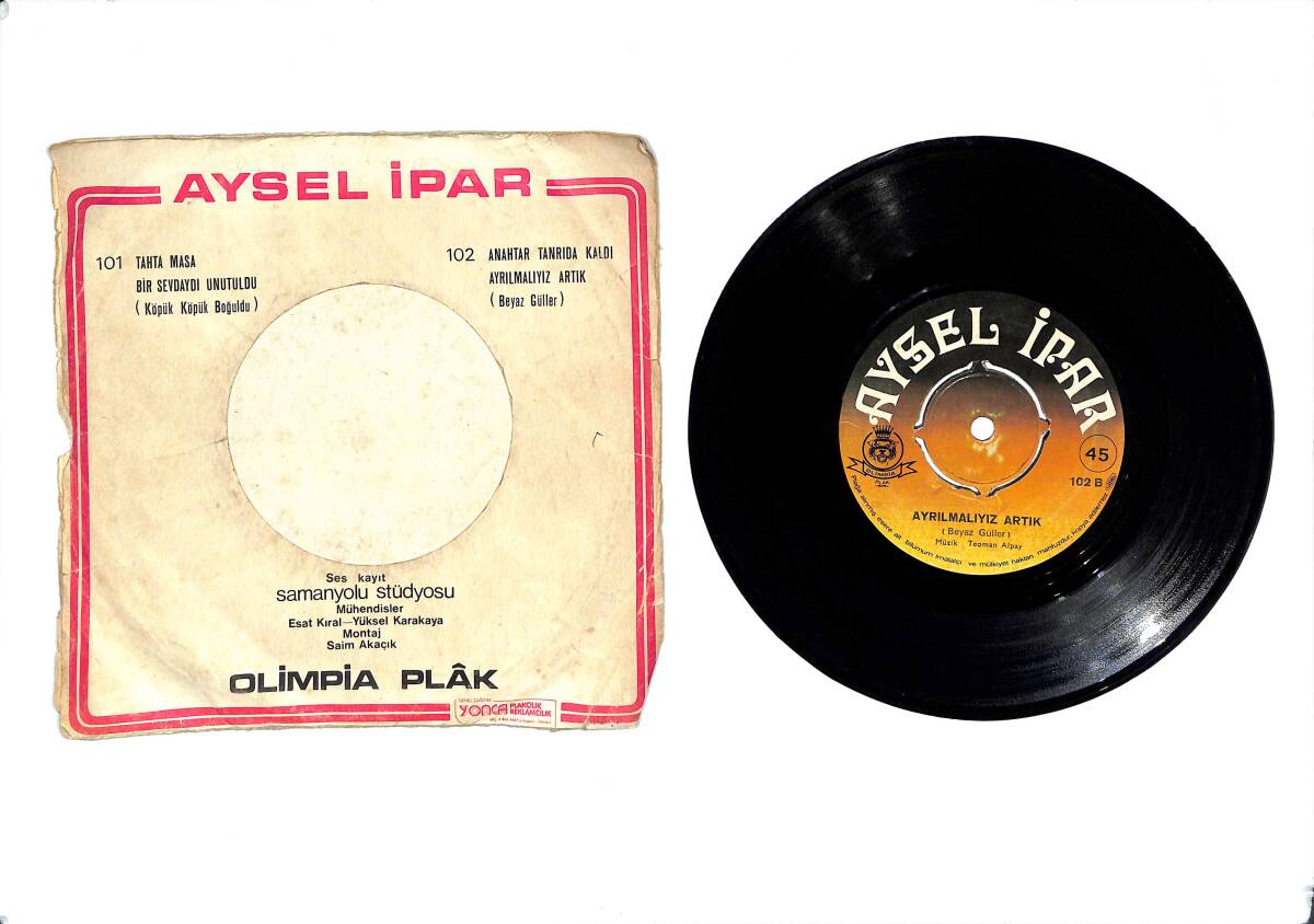 Aysel İpar – Anahtar Tanrıda Kaldi & Ayrılmalıyız Artık 45'lik Plak (10/7.5) PLK27238 - 2