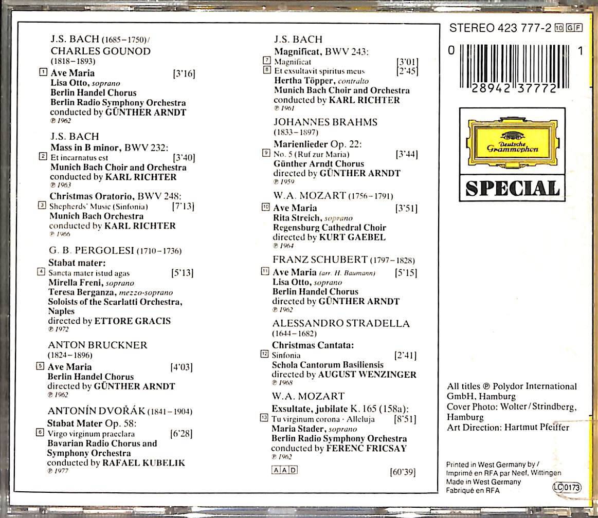 Bach - Gounod - Mozart - Schubert - Bruckner - Brahms & Ave Maria CD (İkinci El) CD4827 - 2
